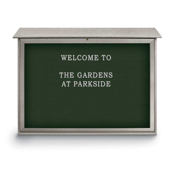 Indoor Enclosed Combo Board, 42"x32", Satin Frame/Black & Burgundy